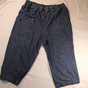 Carroll reed classics cargo jean capris size 16 drawstring y2k